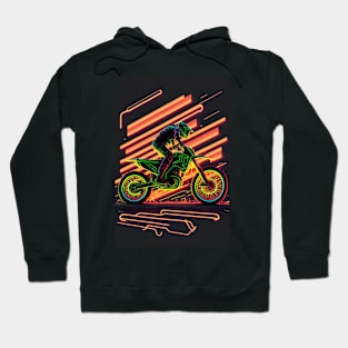 Cyber Future Dirt Bike With Neon Colors Hoodie